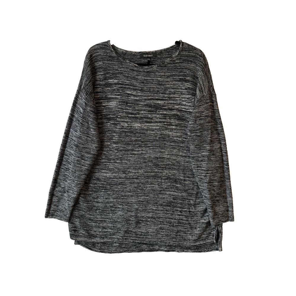 Ellen Tracy Ribbed Marled Knit Tunic Sweater‎ Womens XXL Boho Chic Cozy Layering
